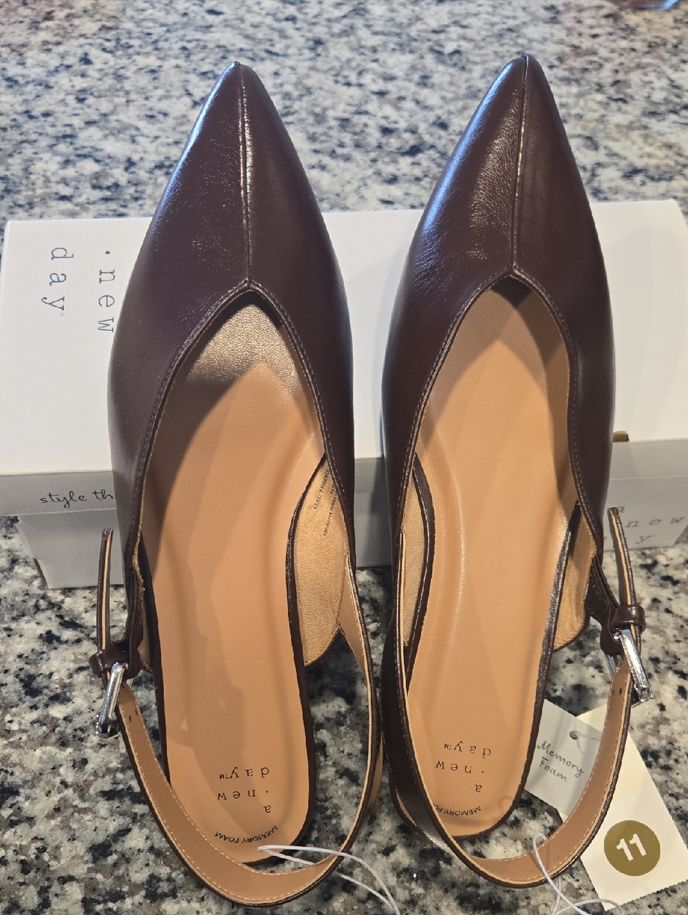 a new day Pointed Slingback Mules in Brown